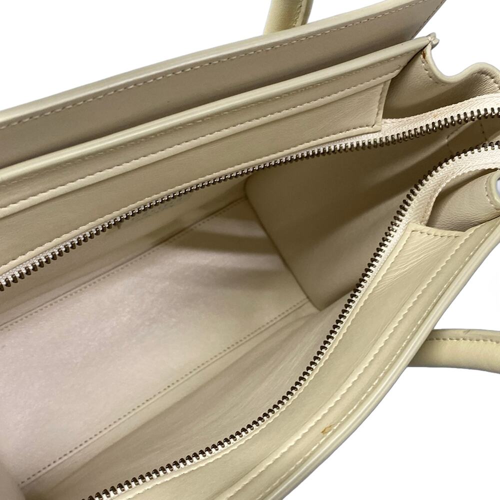 Celine Luggage Nano Shopper Handbag White Beige - Picture 7 of 15